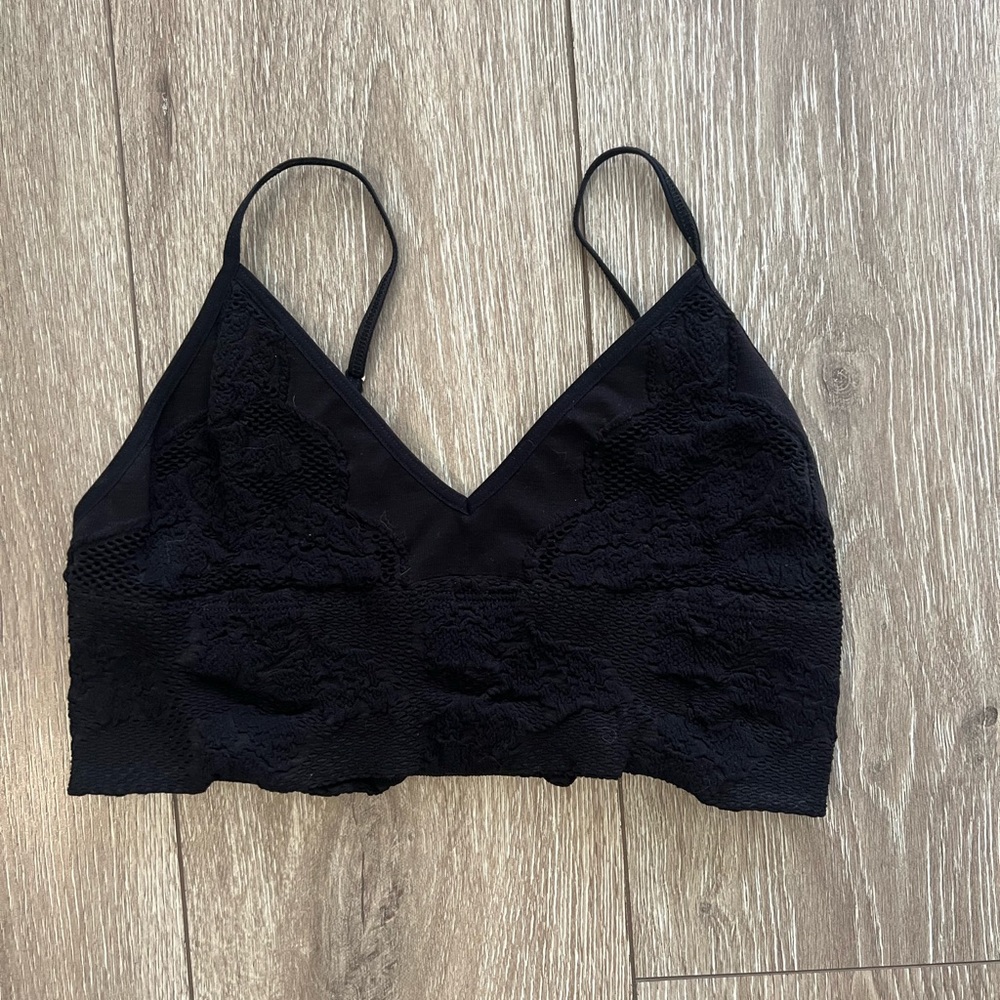 FREE PEOPLE BLACK LACE BRALETTE